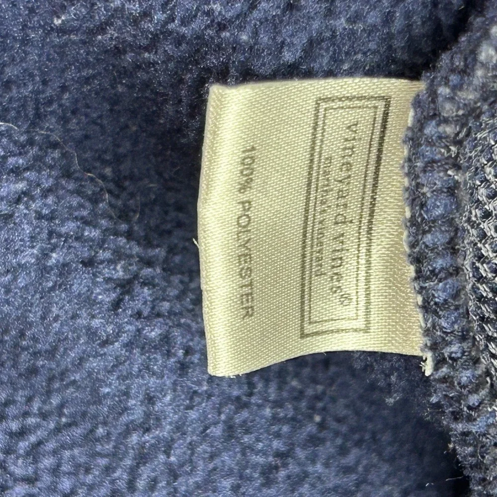 Vineyard Vines Men's Blue Full Zip Fleece Vest Stand-Up Collar L Pockets Outdoor